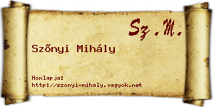 Szőnyi Mihály névjegykártya